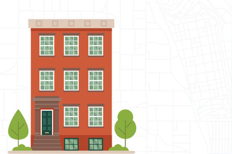 Vector image of an apartment complex