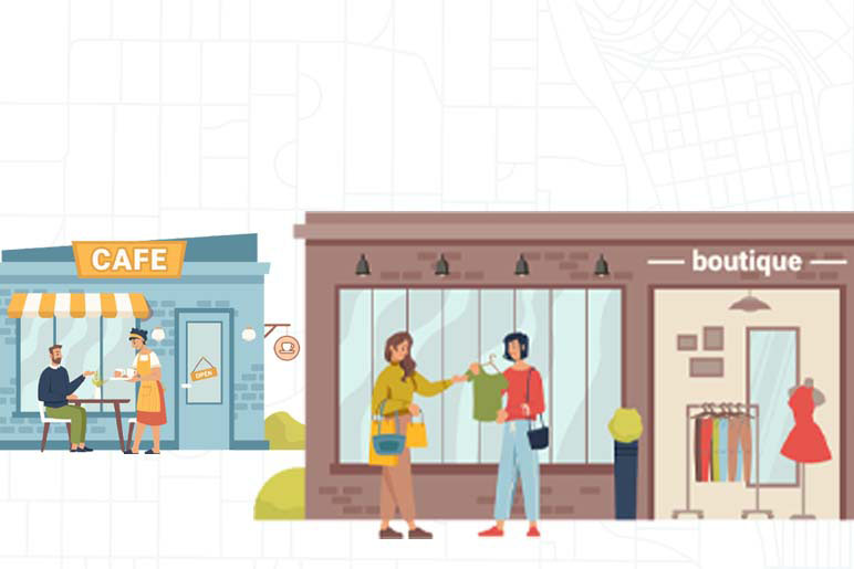 Vector image of small businesses