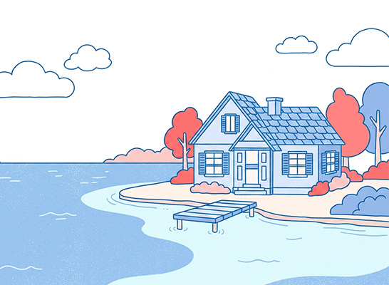 house on a lake